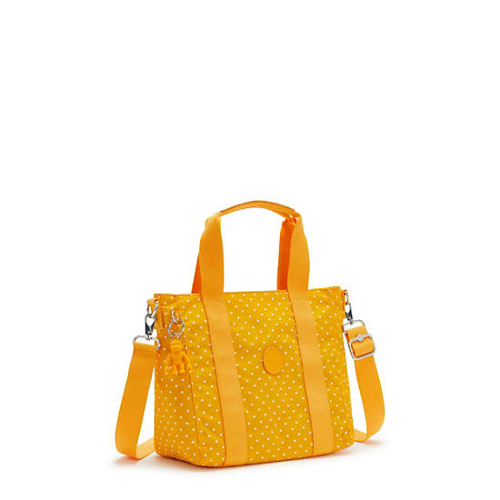 Kipling Asseni Mini Printed Tote Bags Soft Dot Yellow | CA 1463JP